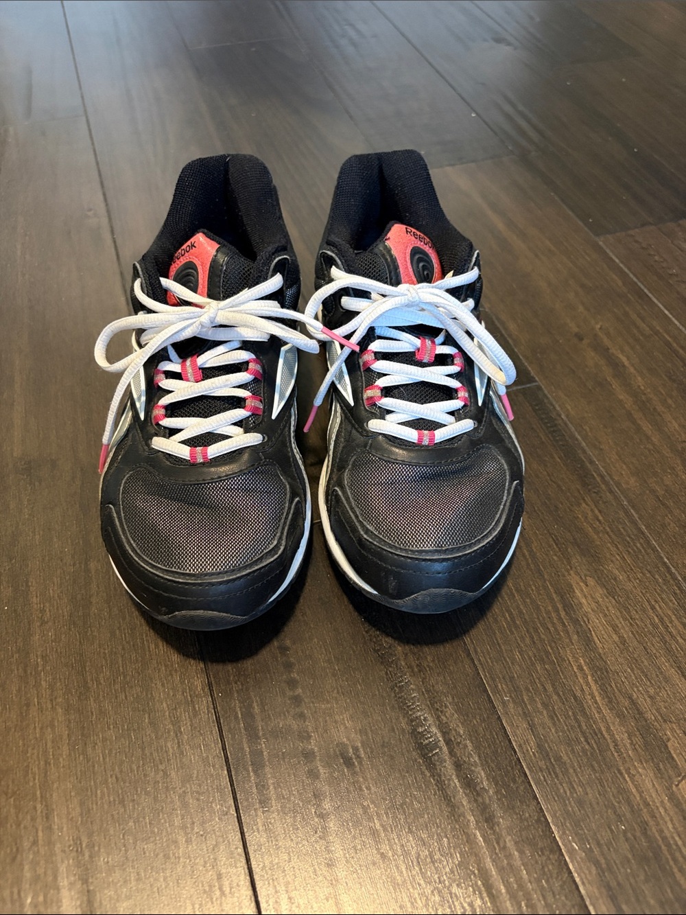 Reebok Black and Pink Women's Sneakers